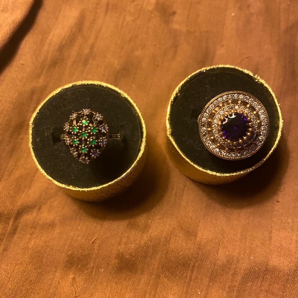 Nice Sterling silver yellow gold bronze with natural gems